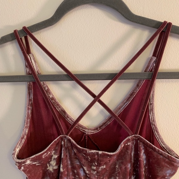 American Eagle AEO Mauve Crushed Velvet Mini Dress - Picture 4 of 4